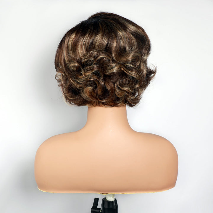 13x4 Bob Lace Front Wig Pixie Bob Wig Human Hair Msgem Short Wavy Hair - Msgem Hair
