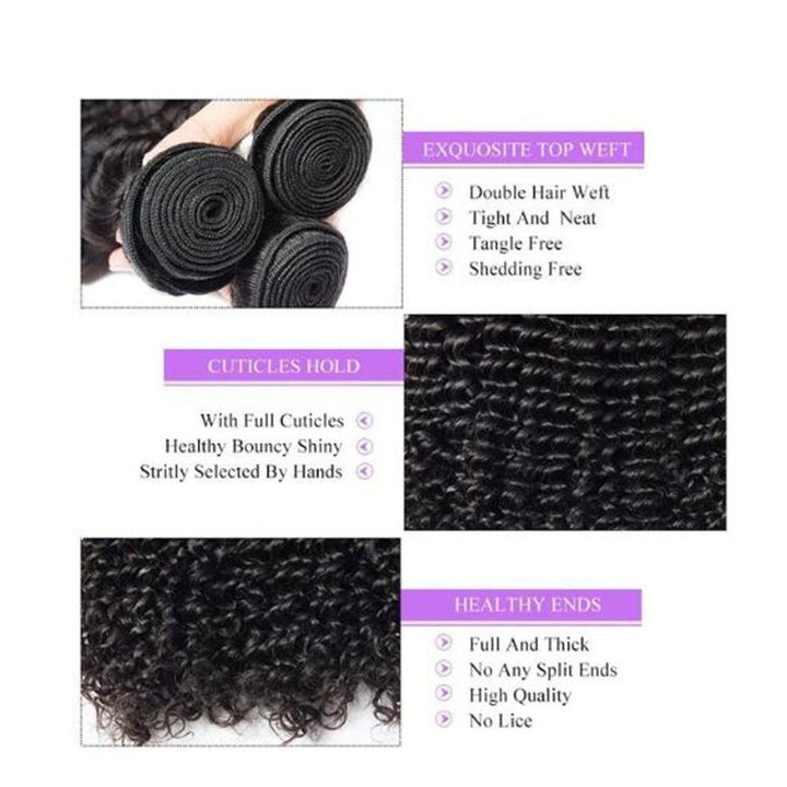 13x4 Lace Frontal with 4 Bundles Deep Wave Peruvian Human Hair - Msgem Hair