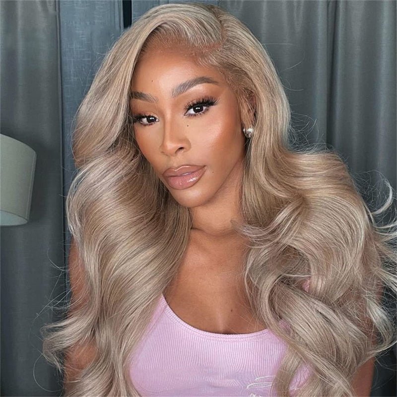 13x6 Body Wave Ash Blonde Transparent Lace Front Wig Human Hair 180%/250% Hair Density - Msgem Hair