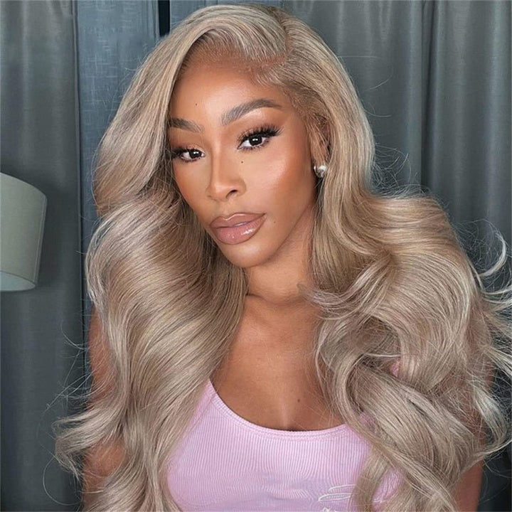 13x6 Body Wave Ash Blonde Transparent Lace Front Wig Human Hair 180%/250% Hair Density - Msgem Hair