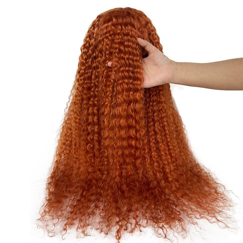 13X6 Ginger Orange Lace Front Wig Curly Wigs Human Hair Pre Plucked With Baby Hair for Women - Msgem Hair
