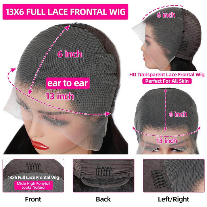 Msgem P4/27 Highlight Wig Body Wave 13x6 HD Transparent Lace Front Human Hair Wigs