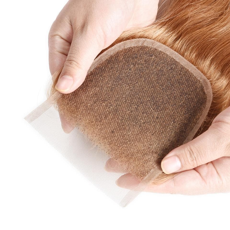 #27 Light Brown Body Wave 3 Bundles With 4x4 Lace Closure 100% Real Human Hair - Msgem Hair