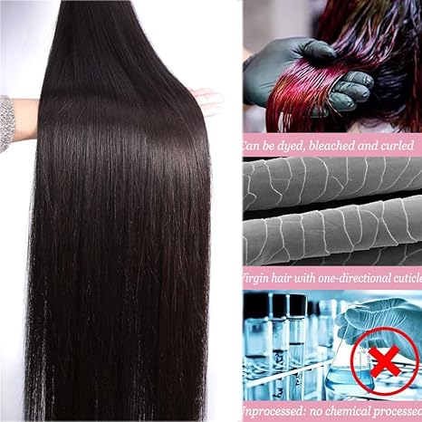 3 Bundles Brazilian Virgin Human Hair Long Weft Straight Long Hair Extension - Msgem Hair