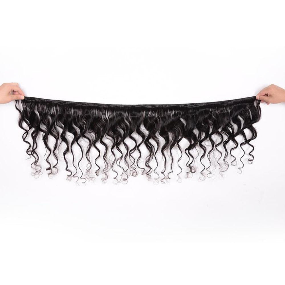 3 Bundles Indian Virgin Hair Loose Wave Bundles With 13*4 Lace Frontal - Msgem Hair