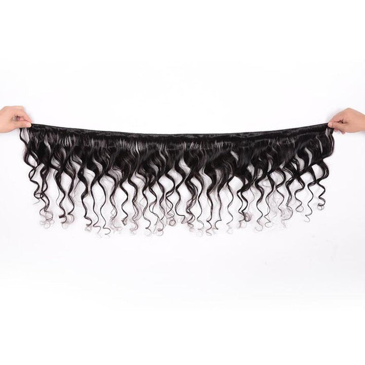 3 Bundles Indian Virgin Hair Loose Wave Bundles With 13*4 Lace Frontal - Msgem Hair