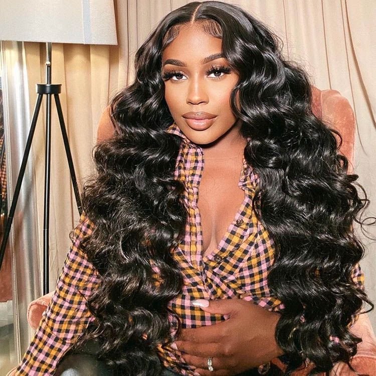 3 Bundles Indian Virgin Hair Loose Wave Bundles With 13*4 Lace Frontal - Msgem Hair