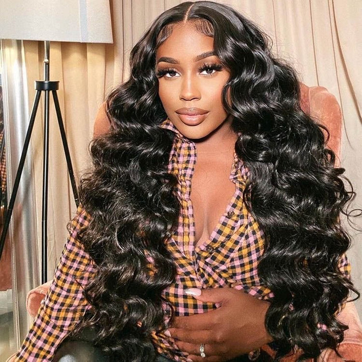 3 Bundles Indian Virgin Hair Loose Wave Bundles With 13*4 Lace Frontal - Msgem Hair