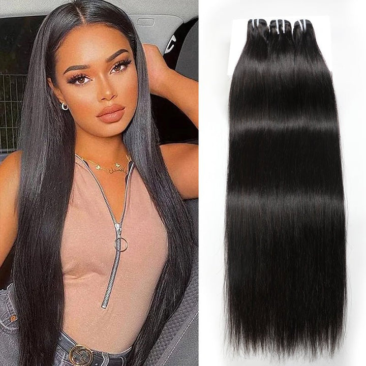 3 Bundles Precious Peruvian 100% Human Hair Natural Black Straight Hair Bundles - Msgem Hair