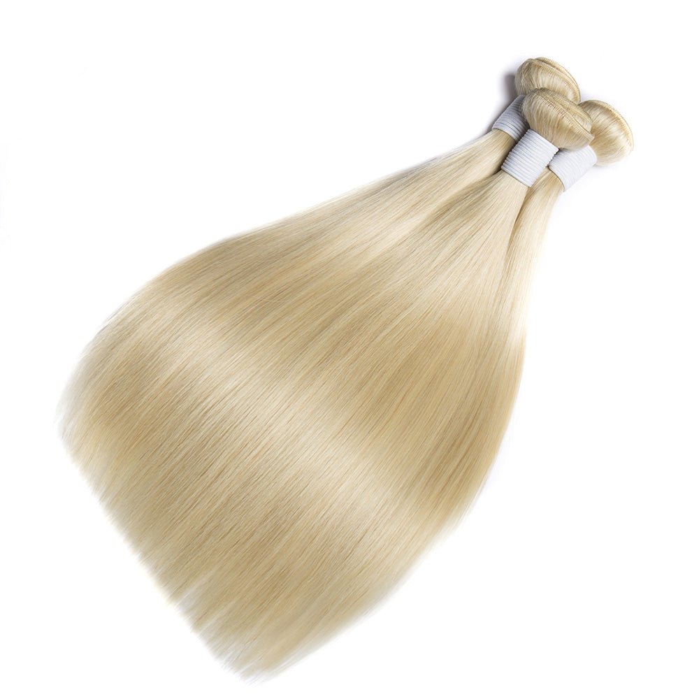 3 Lots 613 Straight Blonde Bundles Peruvian Remy Human Hair Weaves - Msgem Hair