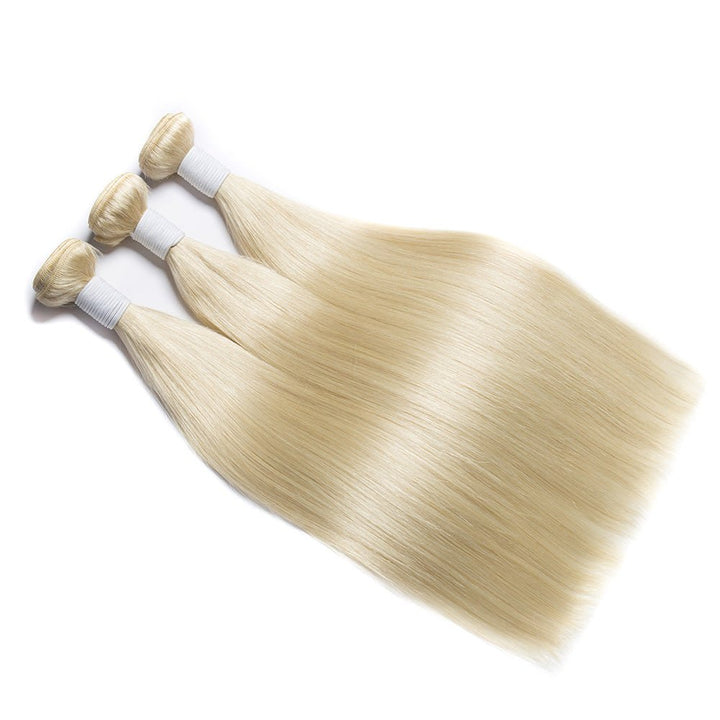 3 Lots 613 Straight Blonde Bundles Peruvian Remy Human Hair Weaves - Msgem Hair