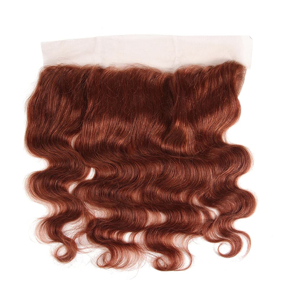 #33 Dark Auburn body wave 3 Bundles With 13x4 Lace Frontal 100% Human Hair - Msgem Hair