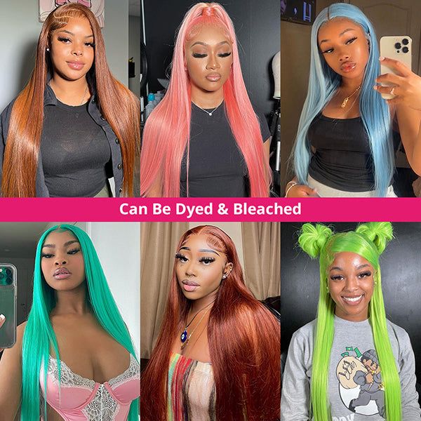 4 Bundles Brazilian Straight Hair Weave with 13x4 Lace Frontal - Msgem Hair