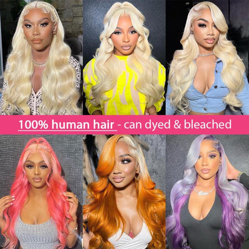 Msgem 613 Blonde 13x4 Full Lace Front Wig HD Transparent Body Wave Human Hair Wigs 210% Pre-Plucked Natural Hairline