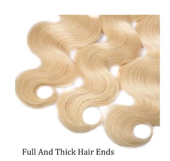613 Blonde Bundles Brazilian Body Wave Remy Human Hair 3 Bundles - Msgem Hair