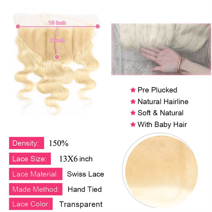 613 Body Wave Human Hair HD Transparent 13x6 Ear to Ear Lace Frontal - Msgem Hair