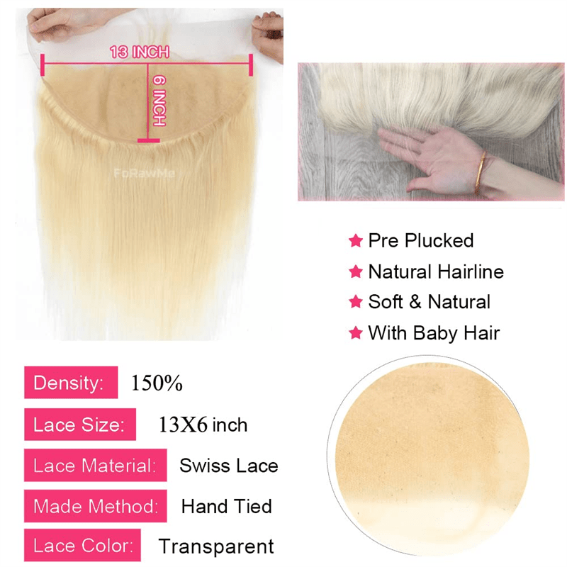 613 Straight 13x6 HD Transparent Lace Frontal 100% Virgin Human Hair - Msgem Hair