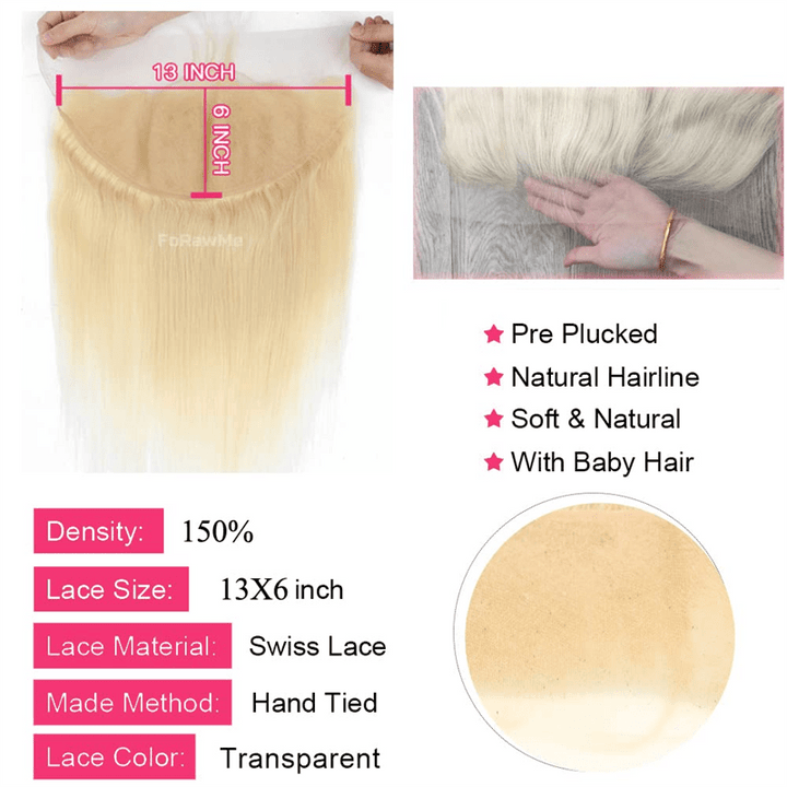 613 Straight 13x6 HD Transparent Lace Frontal 100% Virgin Human Hair - Msgem Hair
