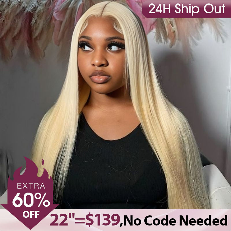 CLEARANCE | Msgem 13x4 Lace Front Wigs 613 Blonde Straight Body Wave Human Hair Wigs