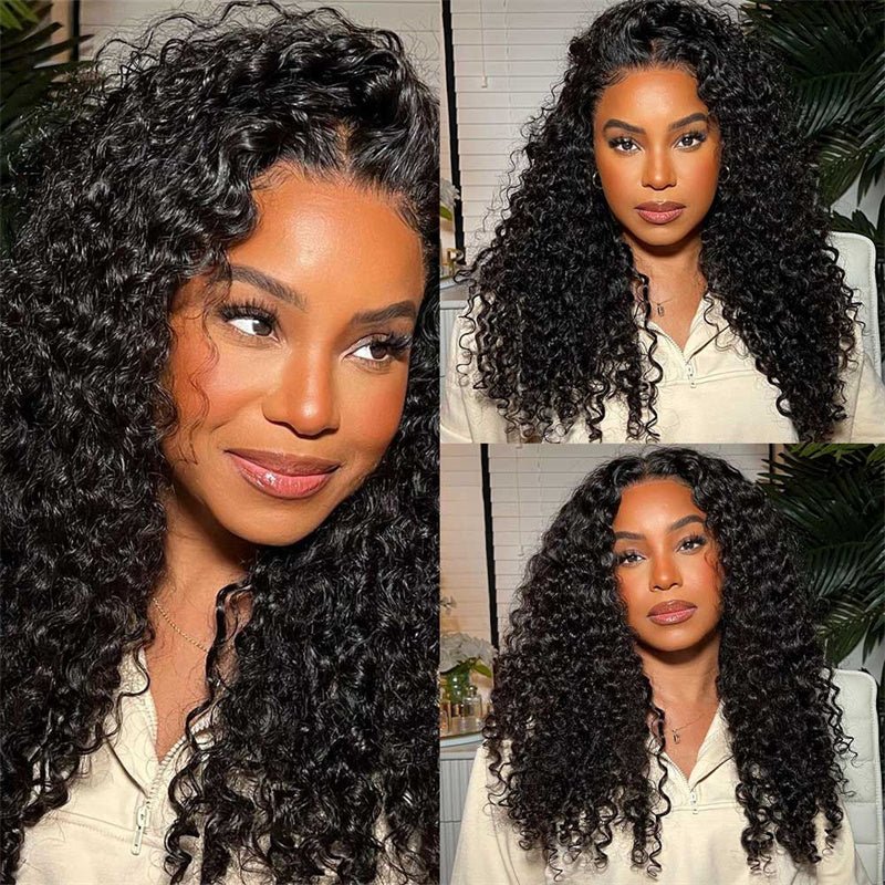 6x6 Curly Lace Closure Wigs Transparent Lace Front Wigs 100% Human Hair Wigs With Baby Hair 180% Density - Msgem Hair