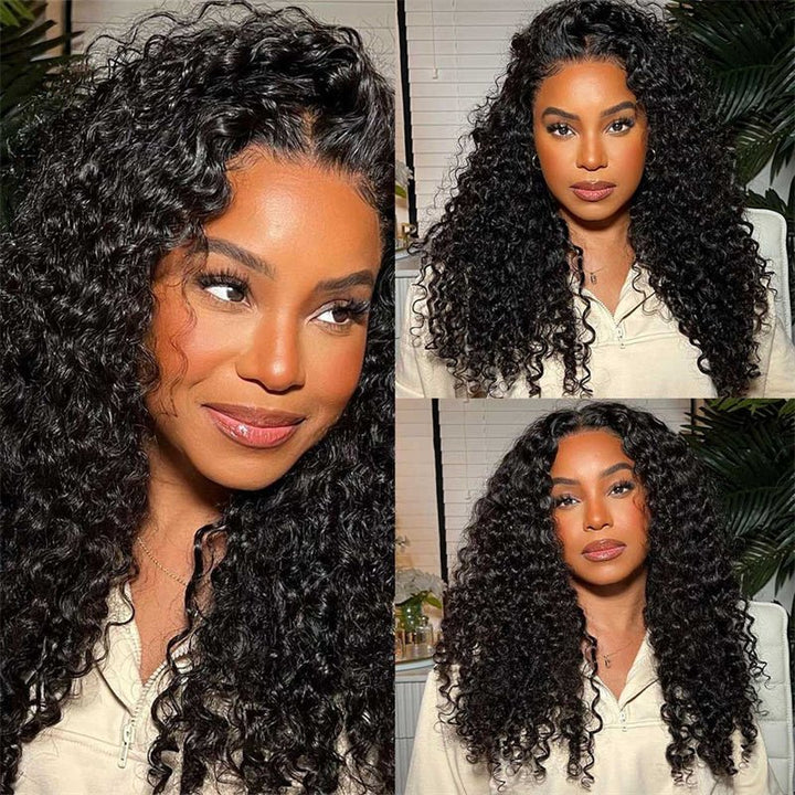 6x6 Curly Lace Closure Wigs Transparent Lace Front Wigs 100% Human Hair Wigs With Baby Hair 180% Density - Msgem Hair