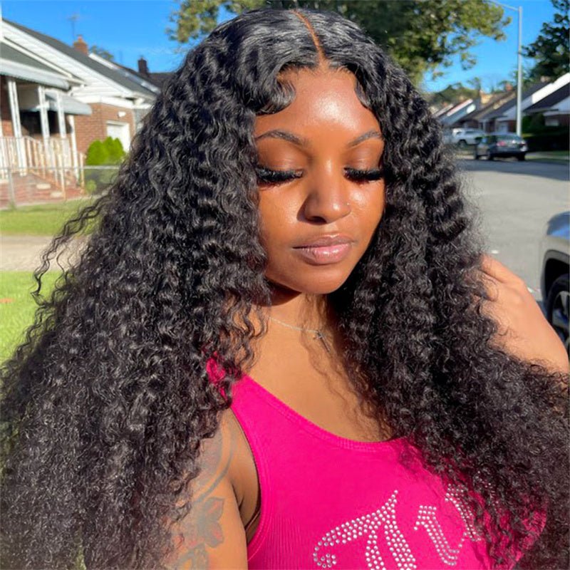 6x6 Curly Lace Closure Wigs Transparent Lace Front Wigs 100% Human Hair Wigs With Baby Hair 180% Density - Msgem Hair