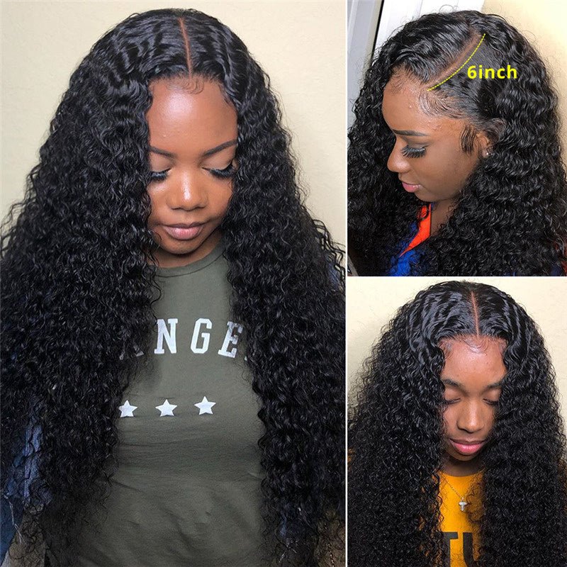 6x6 Curly Lace Closure Wigs Transparent Lace Front Wigs 100% Human Hair Wigs With Baby Hair 180% Density - Msgem Hair