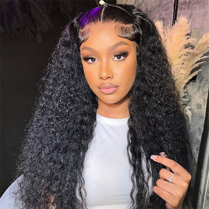 6x6 Curly Lace Closure Wigs Transparent Lace Front Wigs 100% Human Hair Wigs With Baby Hair 180% Density - Msgem Hair