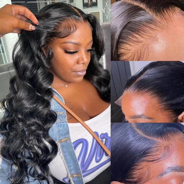6x6 Lace Closure Human Hair Wigs Loose Wave HD Transparent Lace Front Wigs 180% Density - Msgem Hair