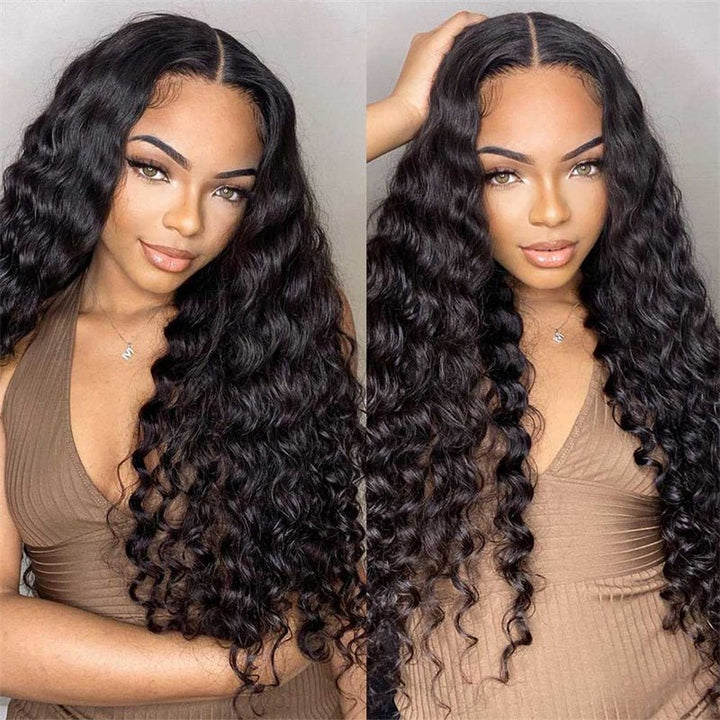 6x6 Lace Closure Human Hair Wigs Loose Wave HD Transparent Lace Front Wigs 180% Density - Msgem Hair