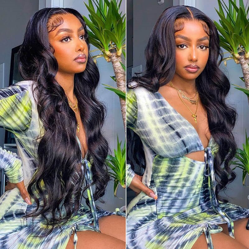 6x6 Lace Closure Wigs Body Wave Human Hair Transparent Lace Pre Plucked 12A Virgin Human Hair Wigs For Women - Msgem Hair