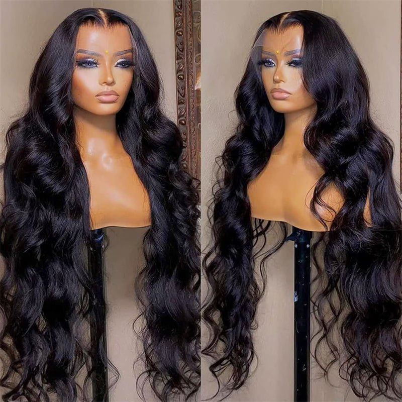 6x6 Lace Closure Wigs Body Wave Human Hair Transparent Lace Pre Plucked 12A Virgin Human Hair Wigs For Women - Msgem Hair
