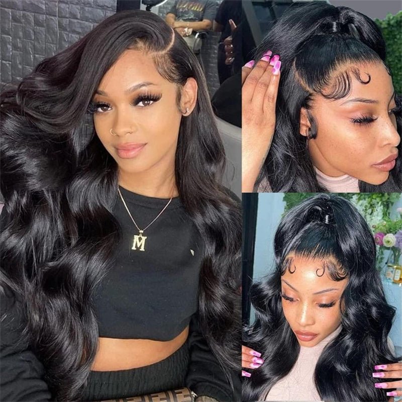 6x6 Lace Closure Wigs Body Wave Human Hair Transparent Lace Pre Plucked 12A Virgin Human Hair Wigs For Women - Msgem Hair