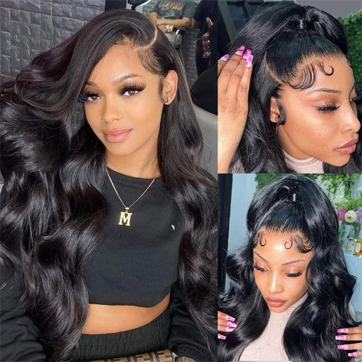 6x6 Lace Closure Wigs Body Wave Human Hair Transparent Lace Pre Plucked 12A Virgin Human Hair Wigs For Women - Msgem Hair