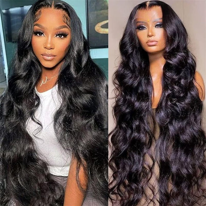 6x6 Lace Closure Wigs Body Wave Human Hair Transparent Lace Pre Plucked 12A Virgin Human Hair Wigs For Women - Msgem Hair