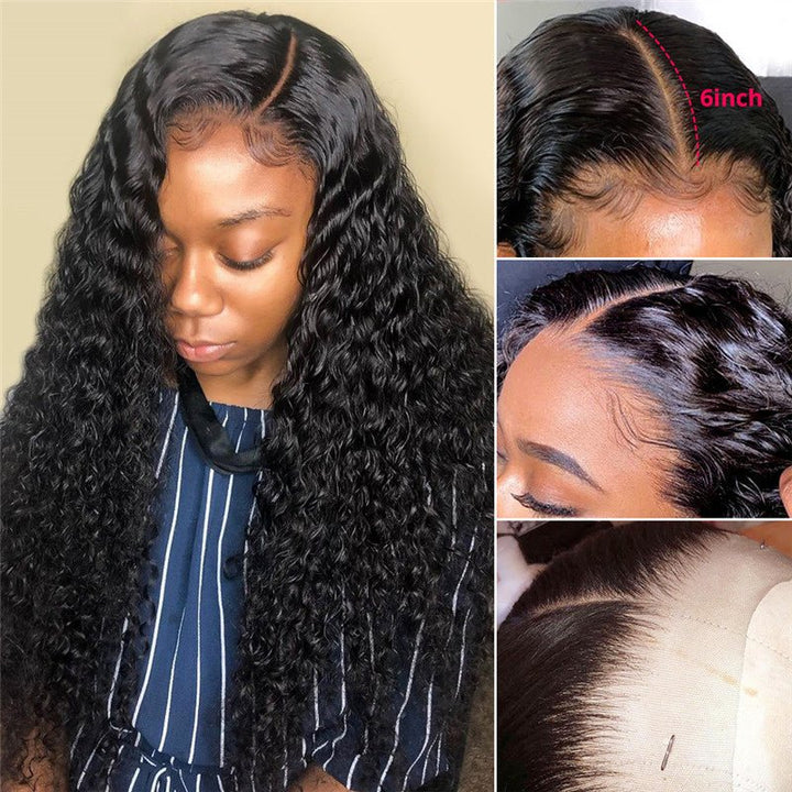6x6 Wear and Go Glueless Wigs Pre Plucked Deep Wave Lace Front Wigs Human Hair for Women - Msgem Hair