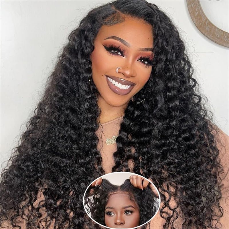 6x6 Wear and Go Glueless Wigs Pre Plucked Deep Wave Lace Front Wigs Human Hair for Women - Msgem Hair