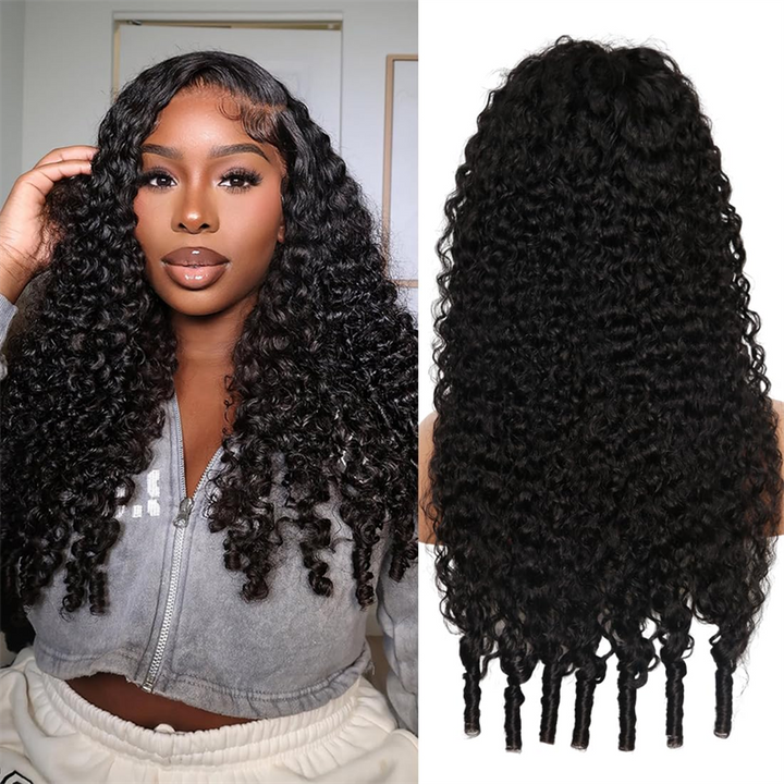 Msgem Wear Go Glueless Wigs Burmese Curly Human Hair 5x5 Lace Closure Wigs