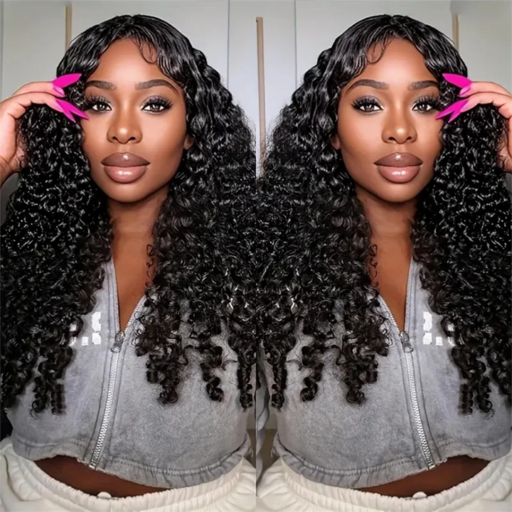 Msgem Burmese Curly Human Hair Wigs 4x4 6x6 Transparent Lace Closure Wig Vietnamese Hair