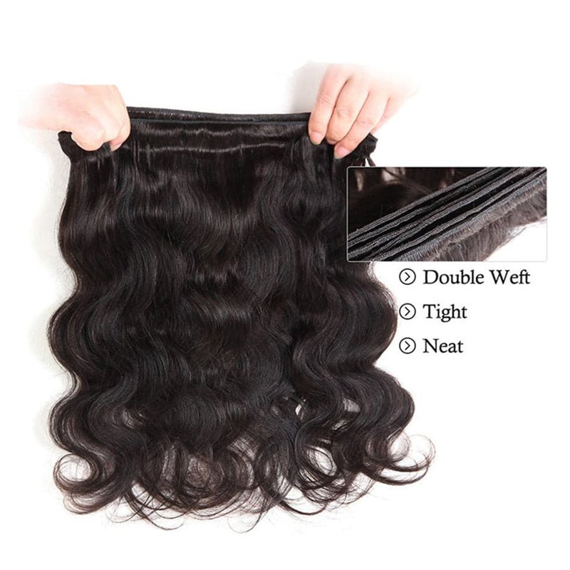 Body Wave 4 Bundles With 4X4 Lace Closure Brazilian Virgin Human Hair - Msgem Hair
