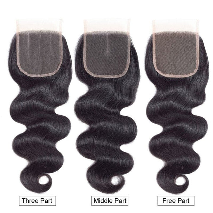 Body Wave 4 Bundles With 4X4 Lace Closure Brazilian Virgin Human Hair - Msgem Hair