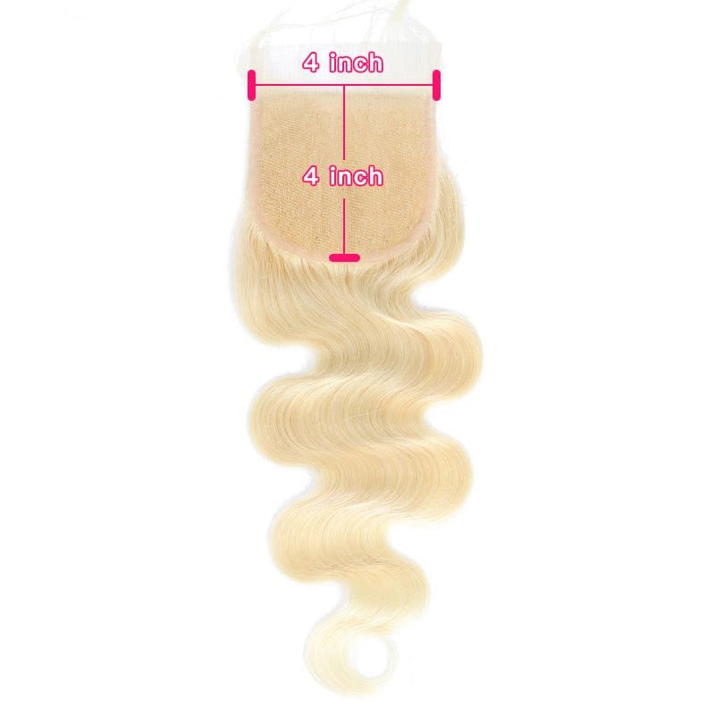 Body Wave 4x4 HD Lace Closure #613 Blonde Color Human Hair - Msgem Hair