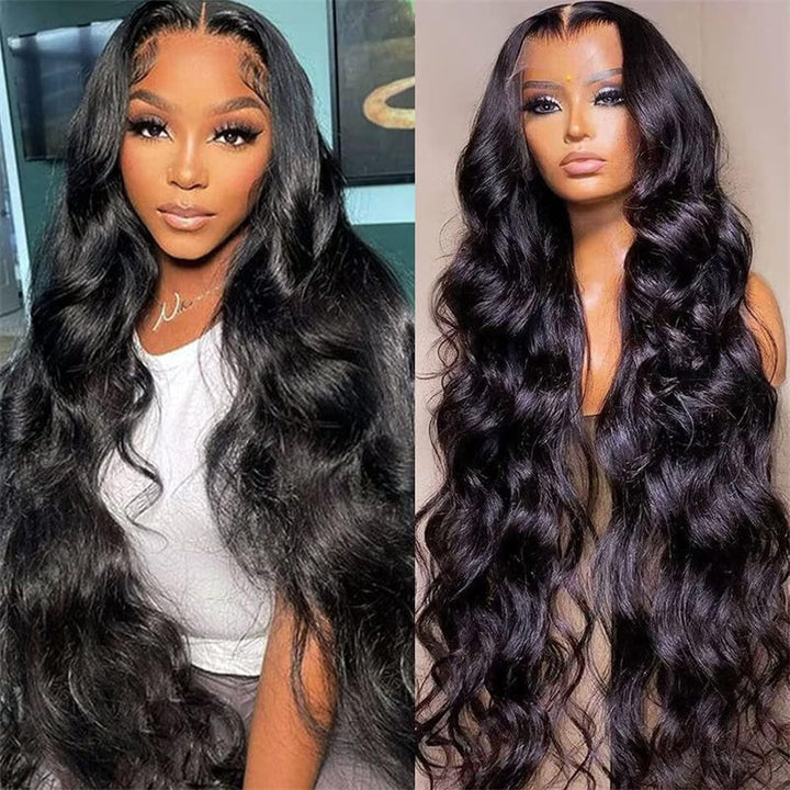 Msgem 13x6 Body Wave HD Lace Front Wigs Human Hair for Women 13x4 Lace Front Human Hair Wig with Baby Hair Natural Black