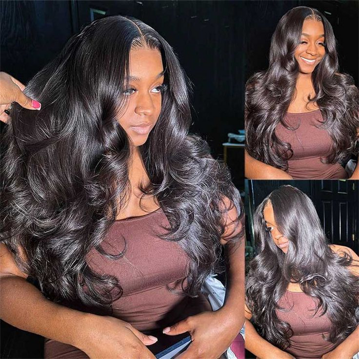 Msgem Sliky Straight 5x5 Glueless Wigs Bleached Knots Body Wave Human Hair Wigs