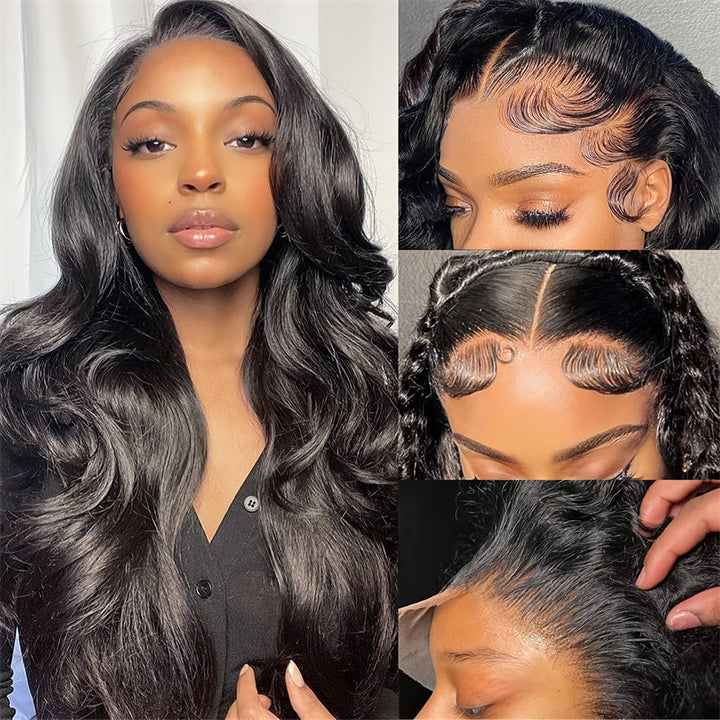 Msgem Sliky Straight 5x5 Glueless Wigs Bleached Knots Body Wave Human Hair Wigs