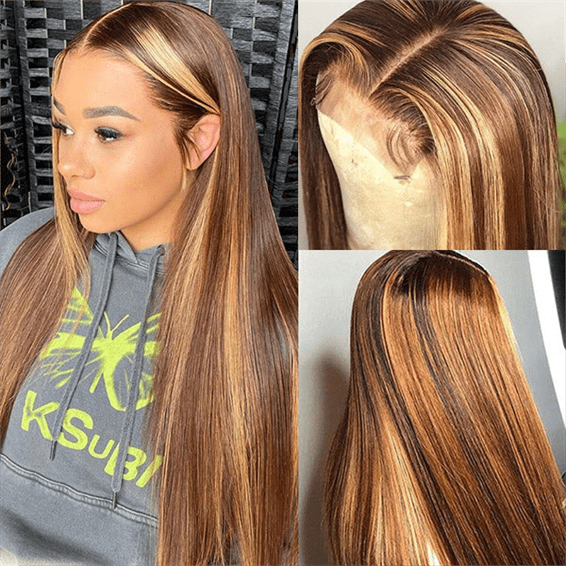 (Bogo Free) Msgem 13x4 Transparent Lace Front Wig P4/27 Highlight Body Wave Human Hair Wigs - Msgem Hair