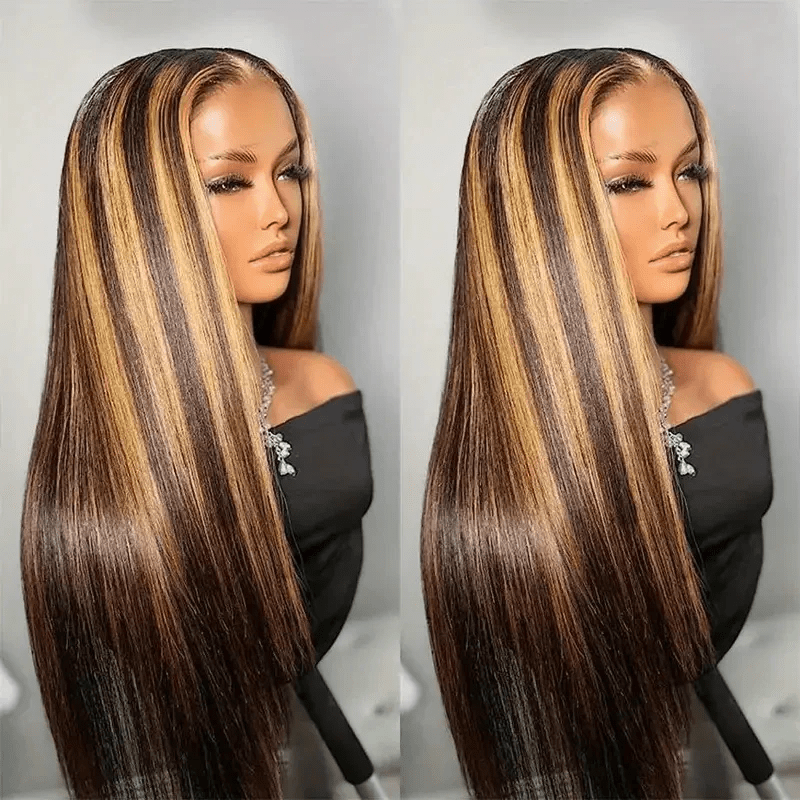 (Bogo Free) Msgem 13x4 Transparent Lace Front Wig P4/27 Highlight Body Wave Human Hair Wigs - Msgem Hair