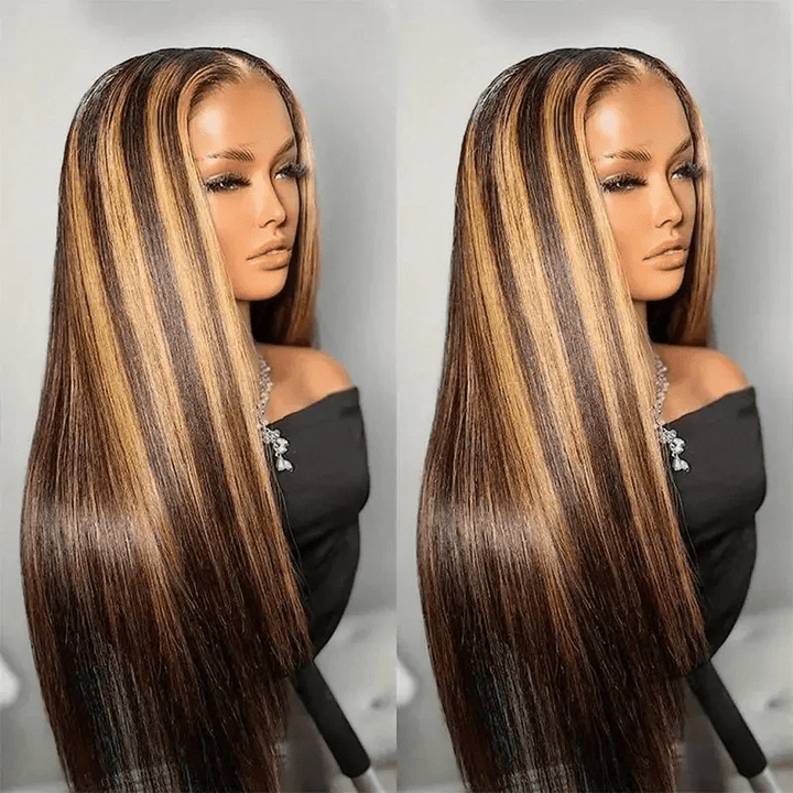 (Bogo Free) Msgem 13x4 Transparent Lace Front Wig P4/27 Highlight Body Wave Human Hair Wigs - Msgem Hair