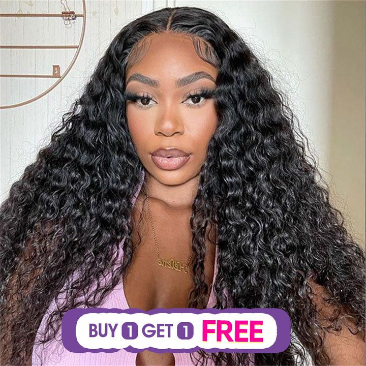 (Bogo Free) Msgem Affordable 4x4 Transparent Water Wave Closure Lace Wigs Human Hair - Msgem Hair