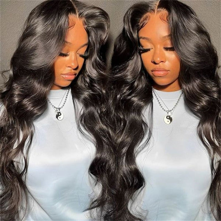 (Bogo Free) Msgem Body Wave 4x4 Transparent Lace Closure Wigs Human Hair 180% - Msgem Hair